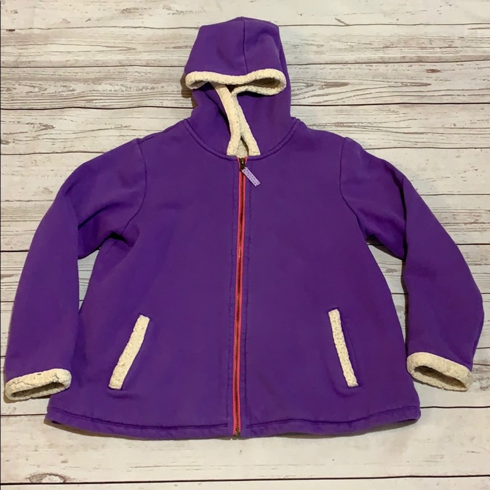 Girls zippered Sherpa sweatshirt size M, 10-12